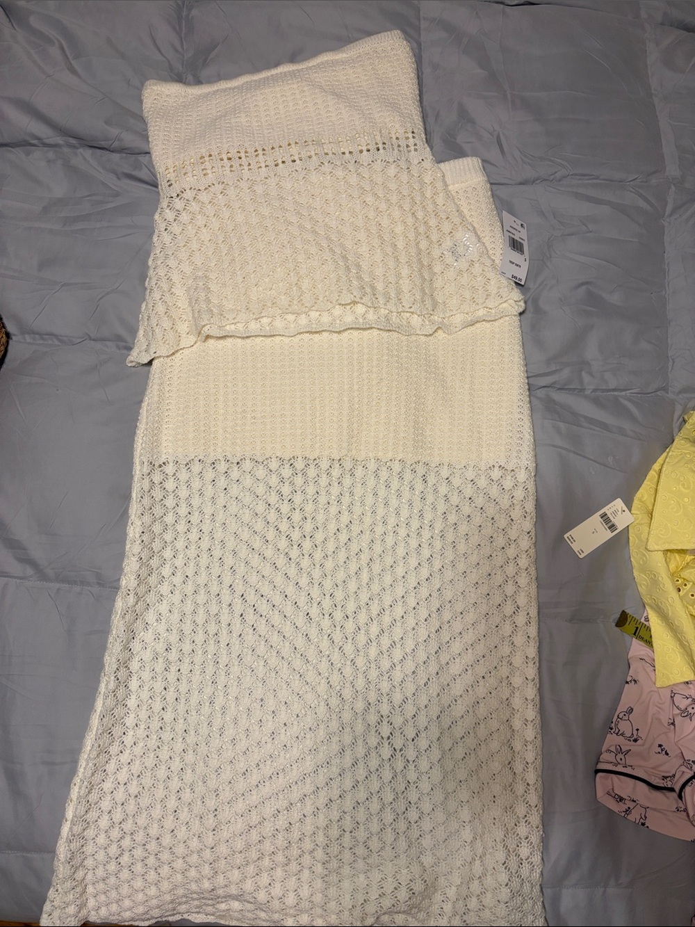 Hooked Up by IOT Cream Knit Maxi Skirt
